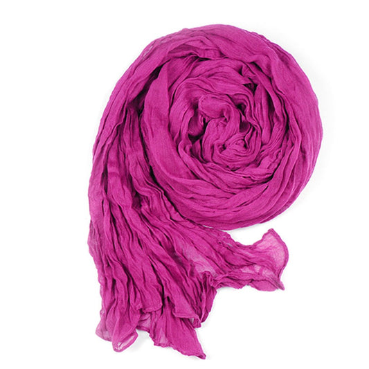 Long Crinkle Scarf Wraps Soft Shawl Stole Pure Color