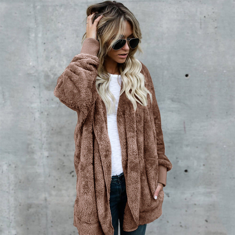 Loose Faux Fur Warm Short Hoody Coat