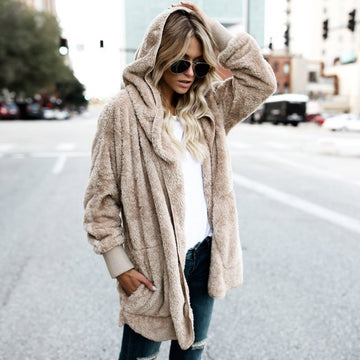 Loose Faux Fur Warm Short Hoody Coat