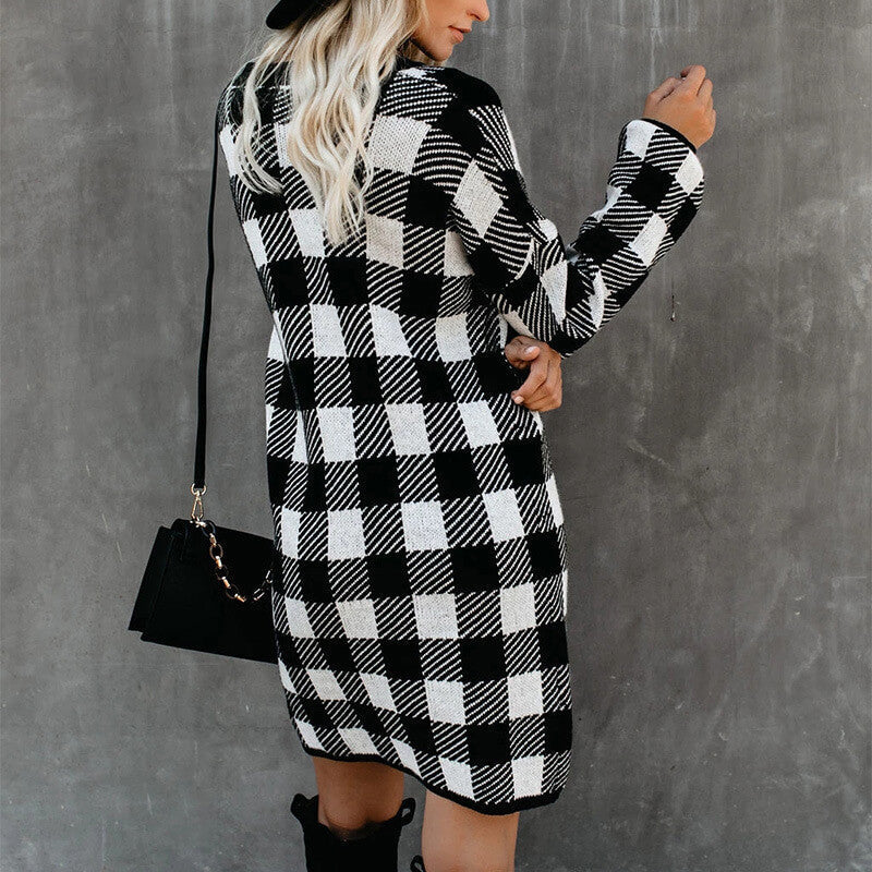 Plaid OL Tight Short Dress