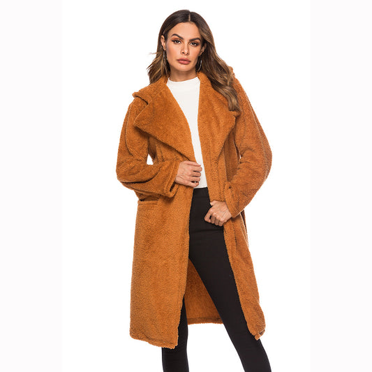 Hooded Lapel Teddy Coat