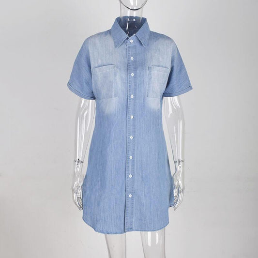 Blue Denim Shirt Dress