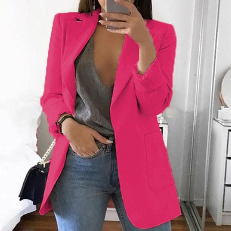 OL Solid With Pockets Midi Blazer