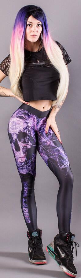 Women's Sexy Print Elastic Low Waist Long Slim Leggings