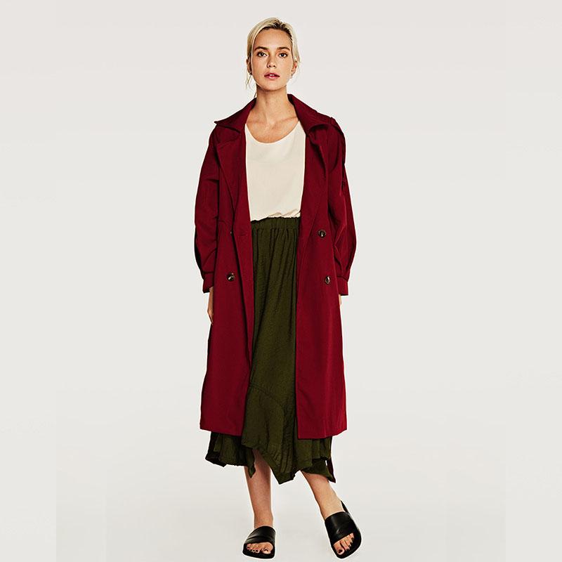 Tie Waist Double Breasted Trench Coat