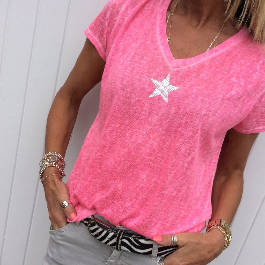 Star V-neck T-shirt