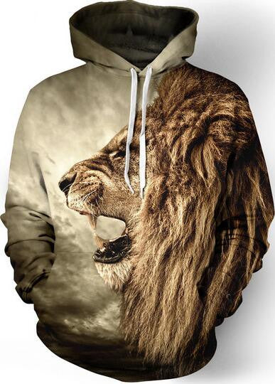 Nostalgic Lion 3D Digital Printing Hoodie