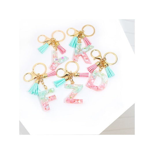 Fashion English Letter Tassel Key Chain