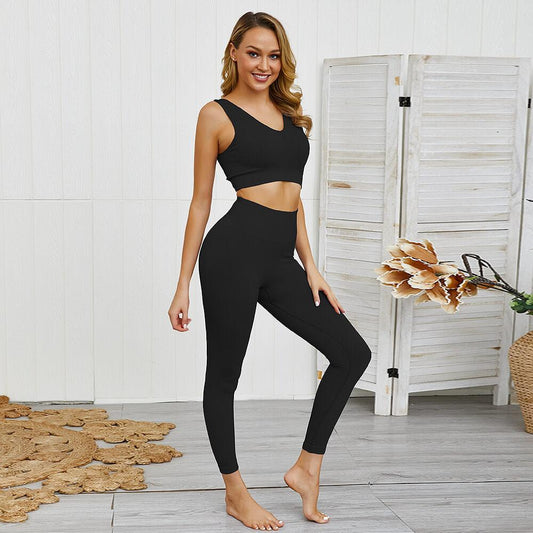 Sexy Tank Top High Waist Bodycon Skinny V Neck Pant Sets