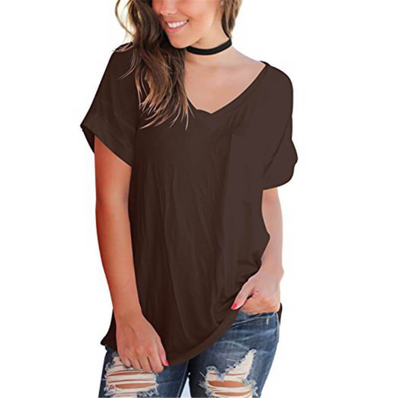 Polka Dots V-neck Loose T-shirt