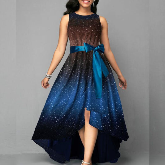 Retro Galaxy Low High Dress