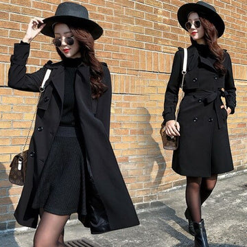 Tie Waist Double Breasted Wool Coats