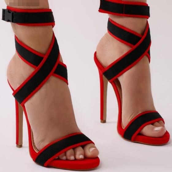 Stiletto High Heel Cross Strap Sandal