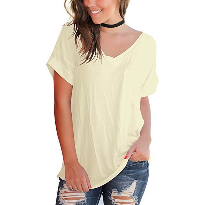 Polka Dots V-neck Loose T-shirt