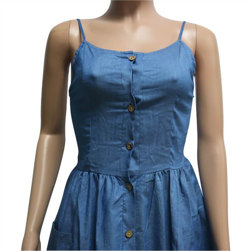 Denim Empire Waist Sling Dress