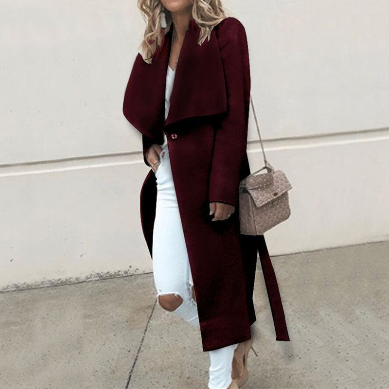 One Button Longline Wool Coat