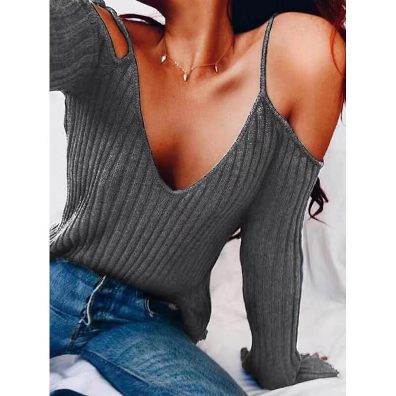 Spaghetti Straps Loose Long Sleeves T-shirt