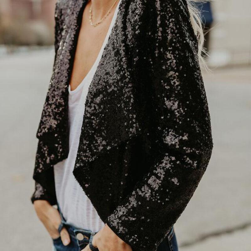 Plus Size Petite Sequins Blazer