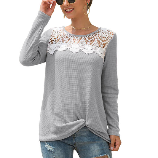 Lace Patchwork Loose Blouse