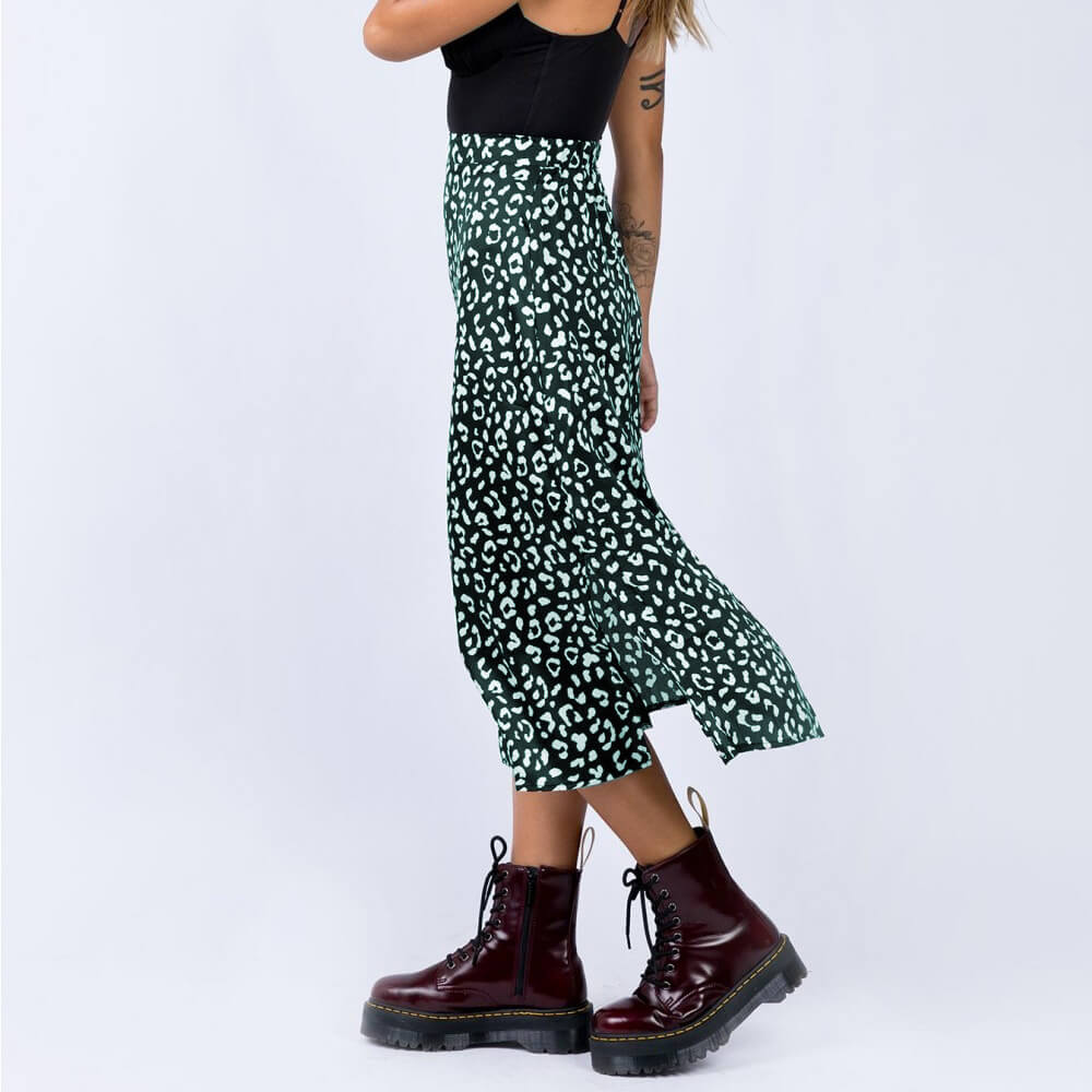 Sexy Leopard High Waist Loose Split Midi Dresses