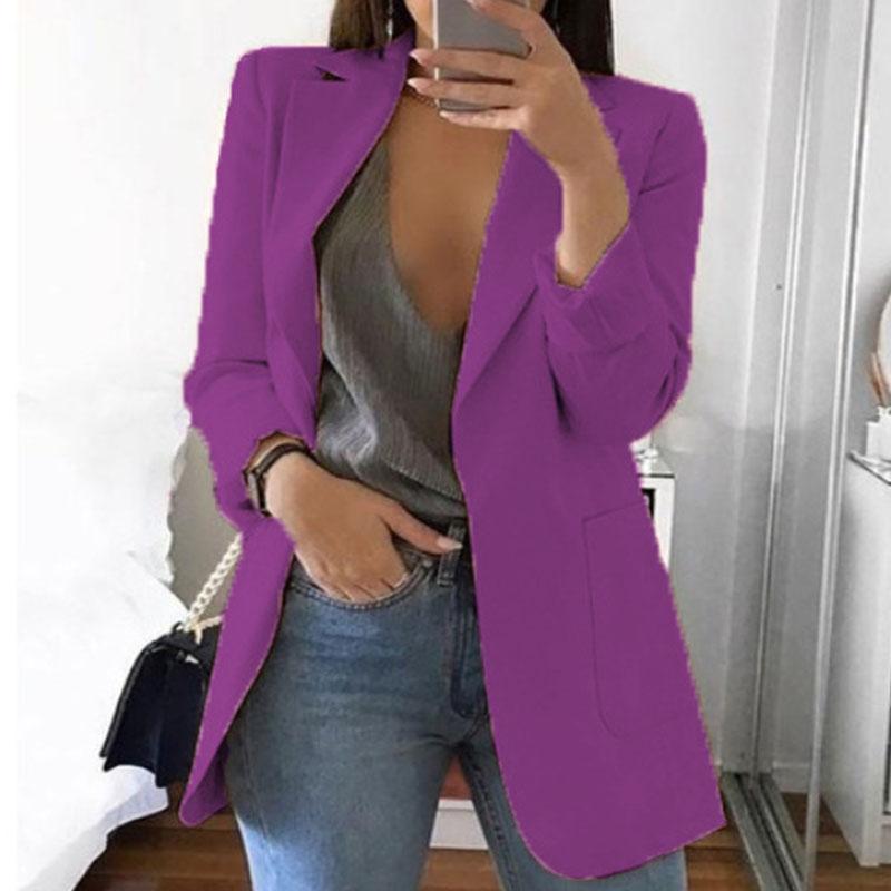 OL Solid With Pockets Midi Blazer