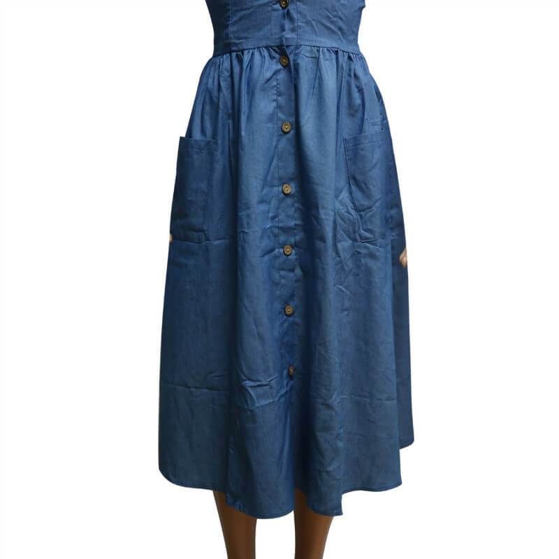 Denim Empire Waist Sling Dress