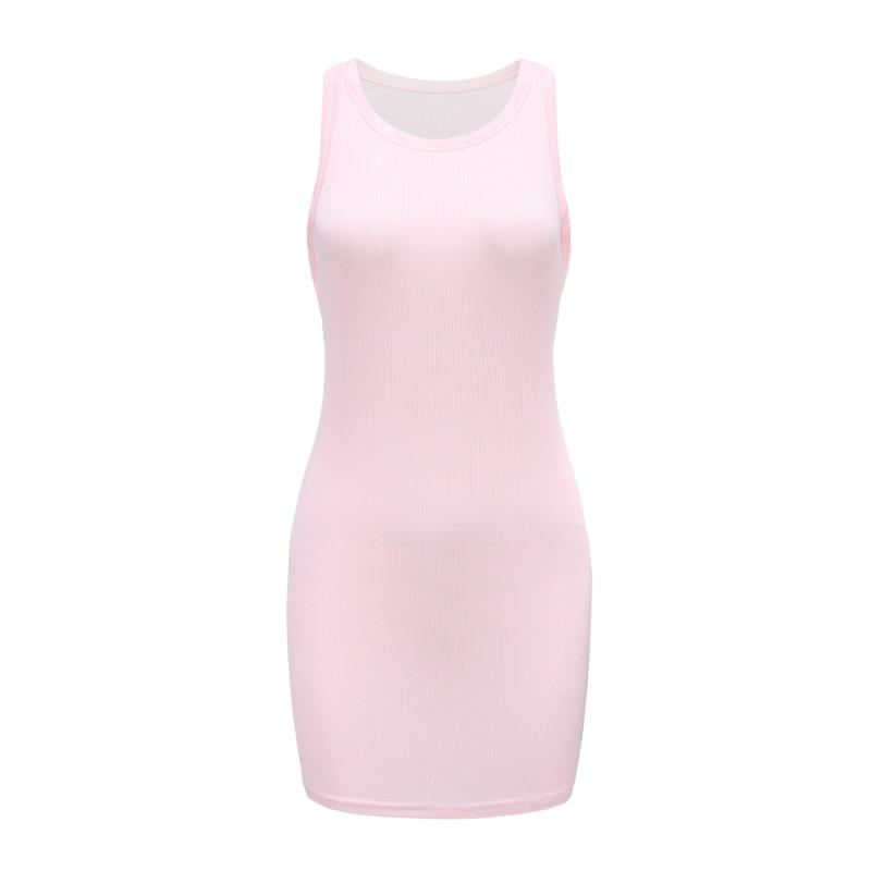 Slinky Sleeveless Soild Bodycon Short Dress