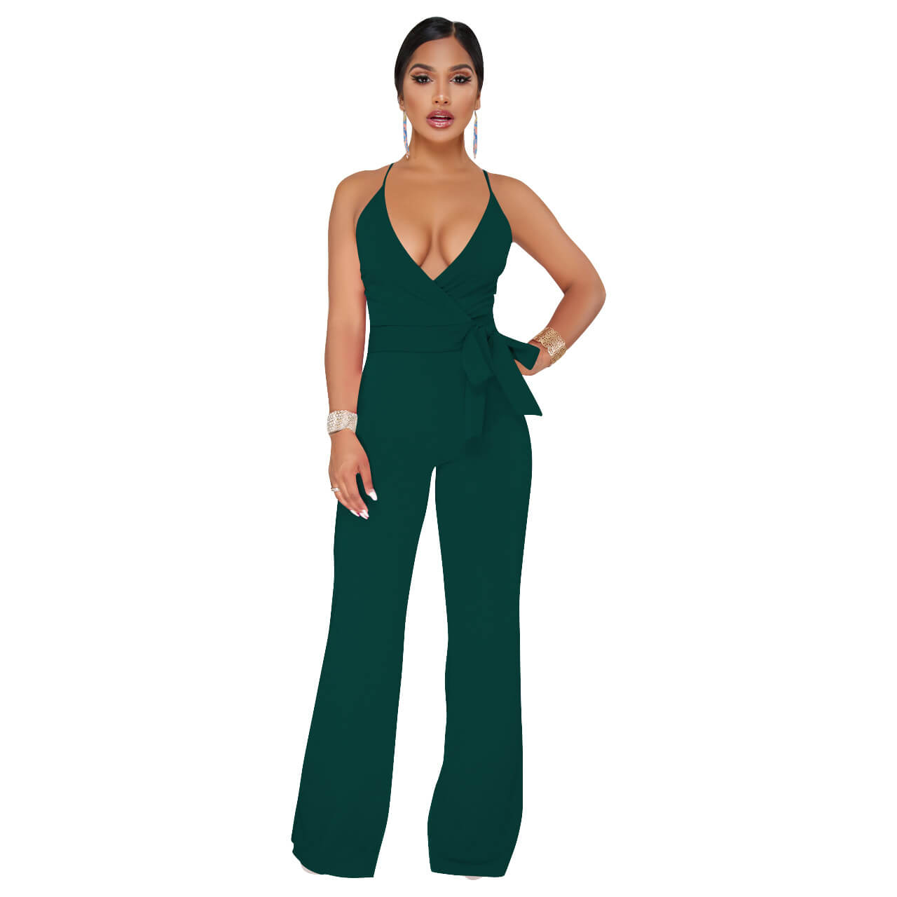 Bright Color Sapaghetti Strap Bandage Jumpsuits