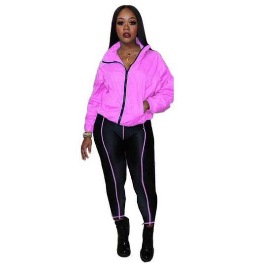 V-neck Crop Top High Waist  Pencil Pants Set