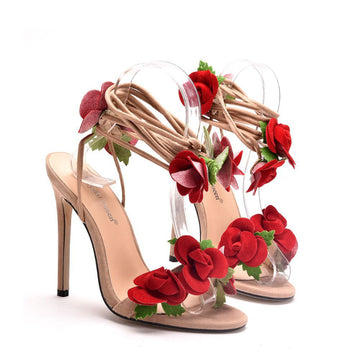 Rose Petal Sandals | Cutout Sandals | High Heel Sandals