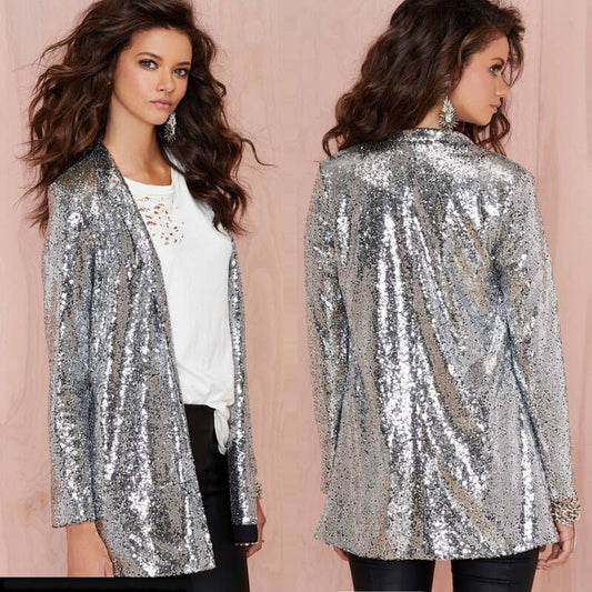 Night Club Open Front Sequins Blazer