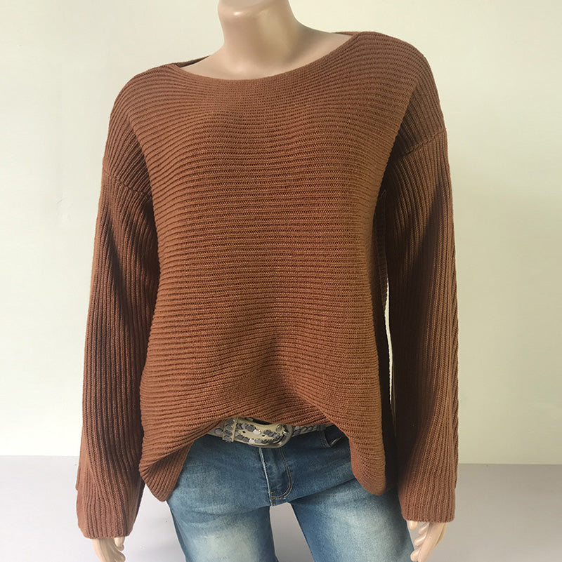 Long Dolman Flared Sleeve Women Sweater