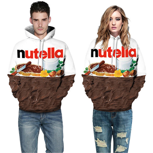 Couple 3d Print Pockets Drawstring Hoodie