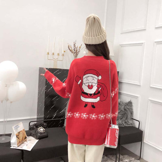 Christmas Reindeer Snowflake Pullover Sweater