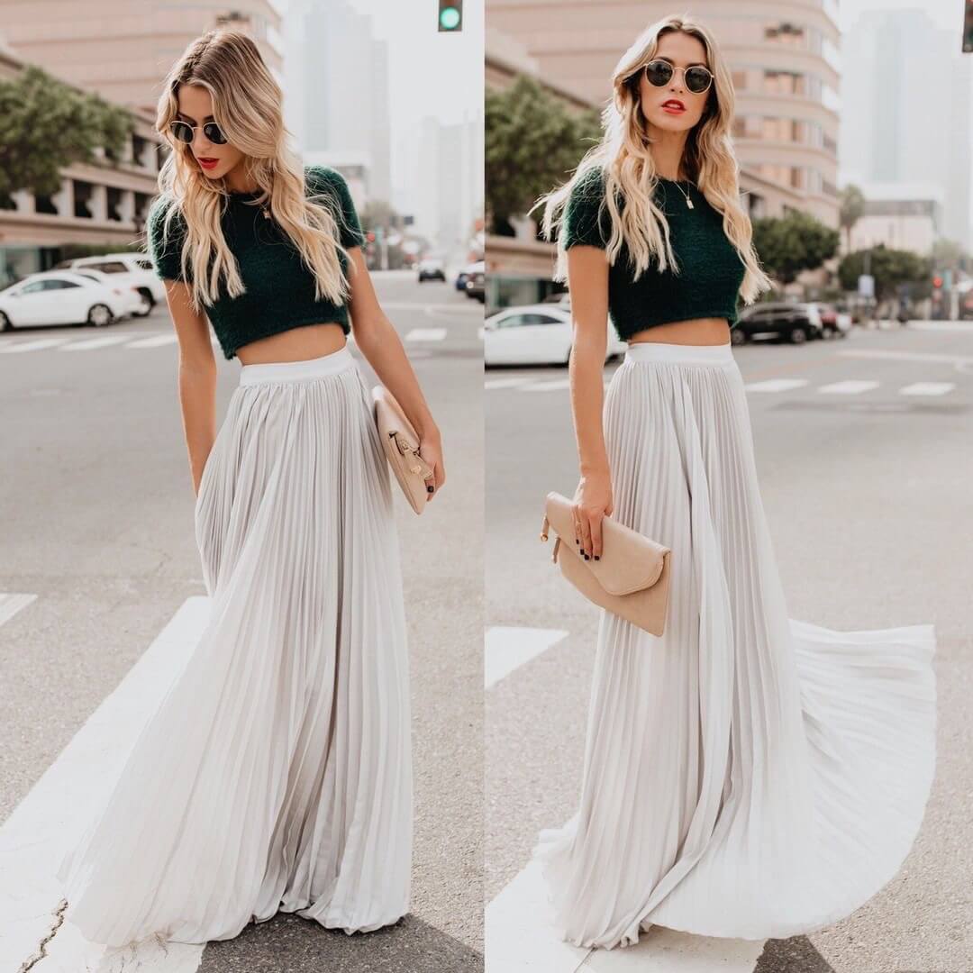 Party High Waist Pleated Maxi Dress