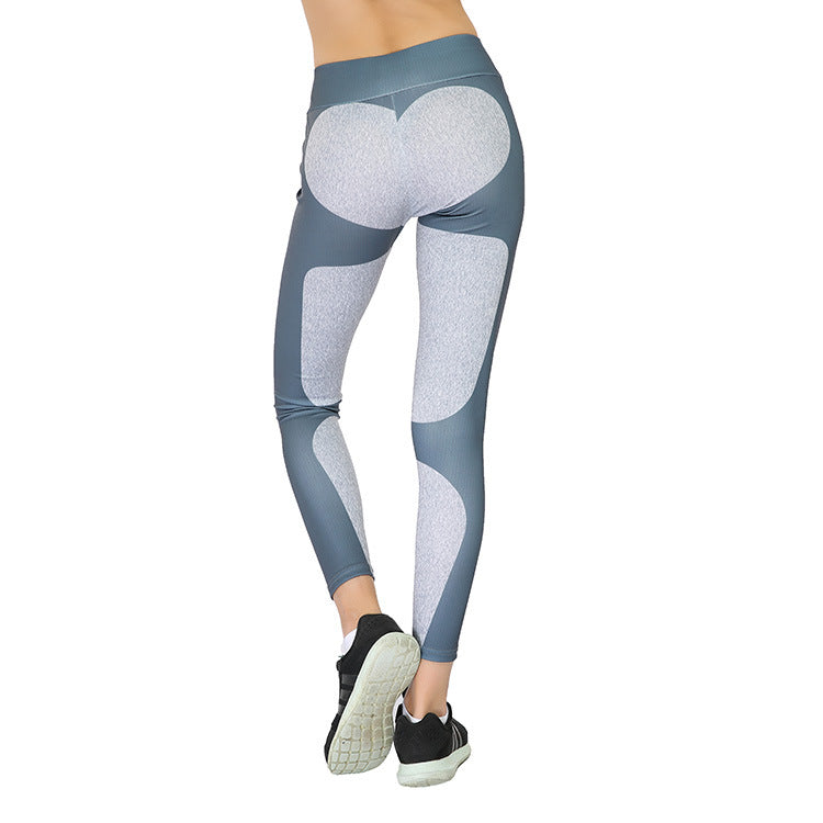 Sports High Waist Patchwork Slim Elastic Leggings Yoga Pants