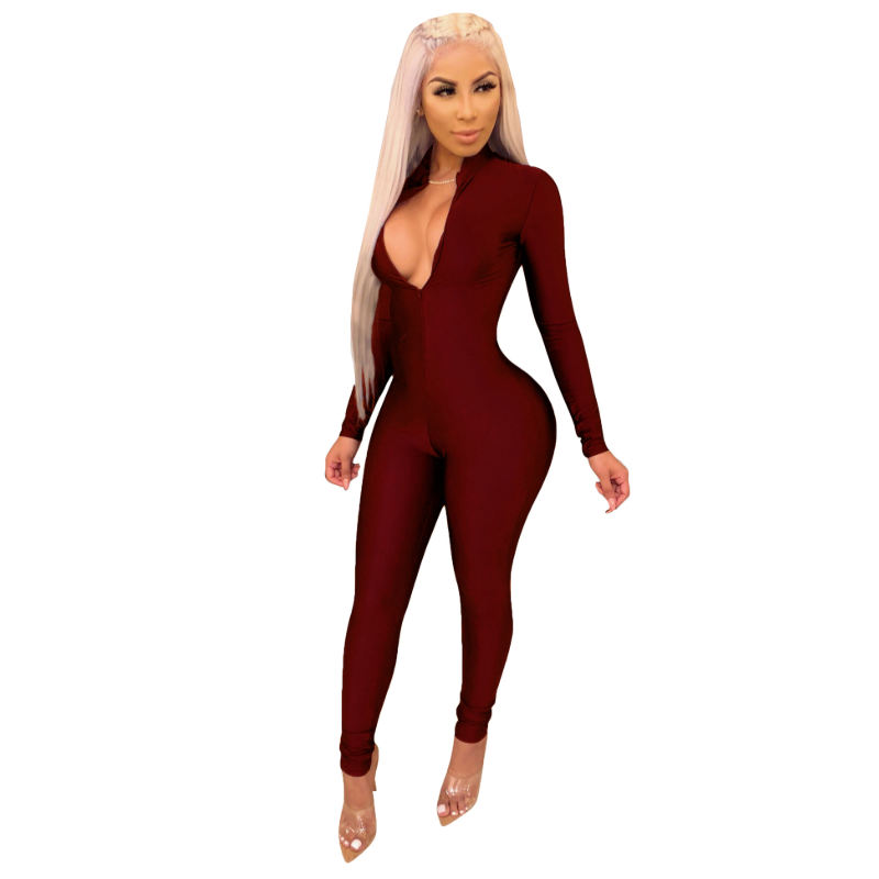 Long Sleeves Bodycon Skinny Jumpsuit