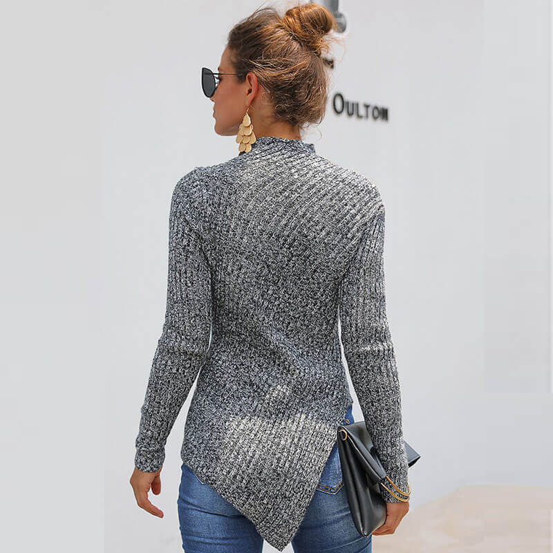 Half Turtleneck Ribbed Loft Sweater 