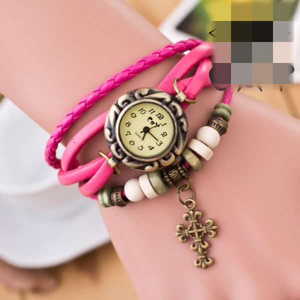 Retro Cross Multilayer Woven Watch