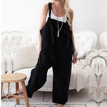 Overall Pockets Unisex Loose Jumpsuits