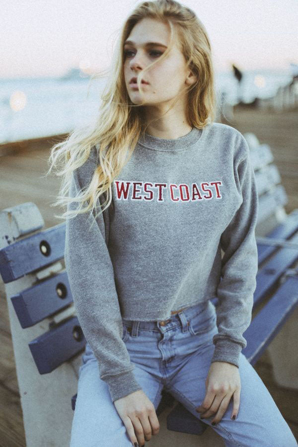 Letter Print Loose Short Crop Top Sweatshirt