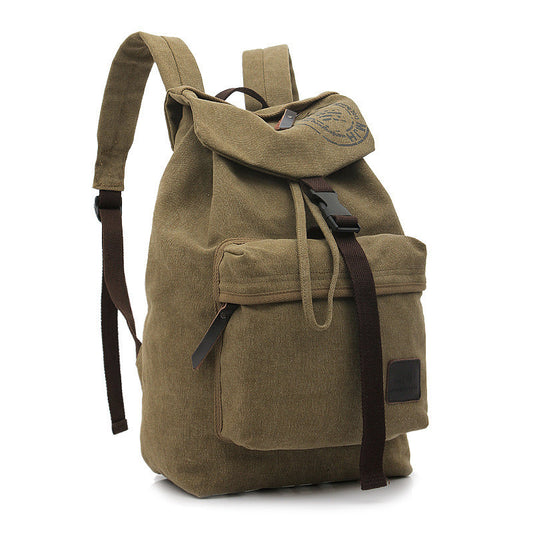 Folder Cover Solid Color Canvas Backpack Leisure Bag