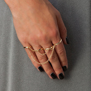 Tassels Four-Pieces Multi-finger Ring