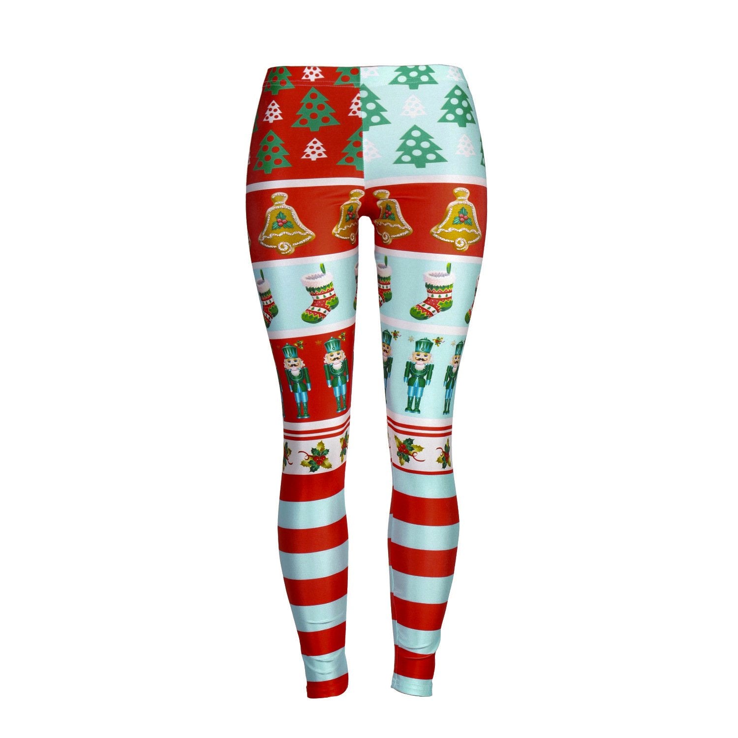 Festival Print Women Mid Waist Christmas Skinny Leggings