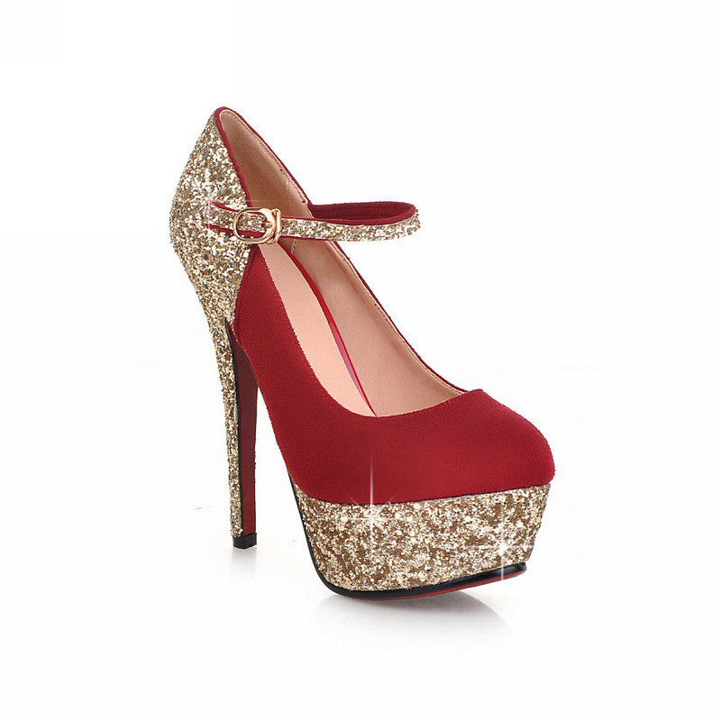 Fashionable Elegant Sequins Wedding High Heels Bride Shoes