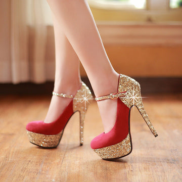 Fashionable Elegant Sequins Wedding High Heels Bride Shoes