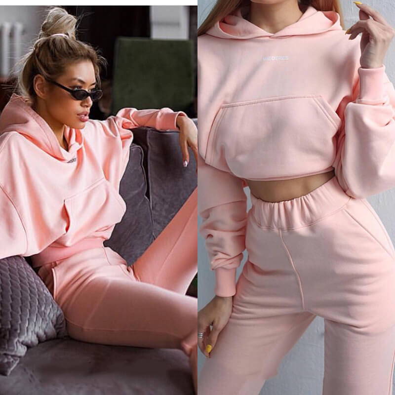 Print Crop Top Skinny Pants Set