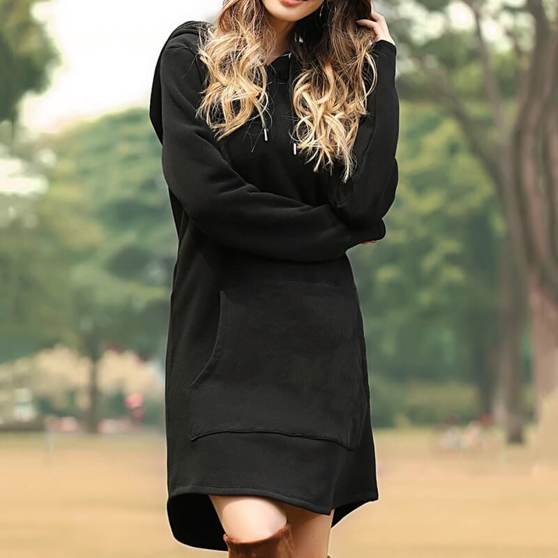 Drawstring Oversized Hoodie Dress