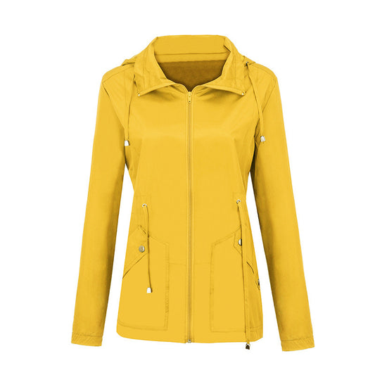 Candy Color Waterproof Lapel Women Slim Coat