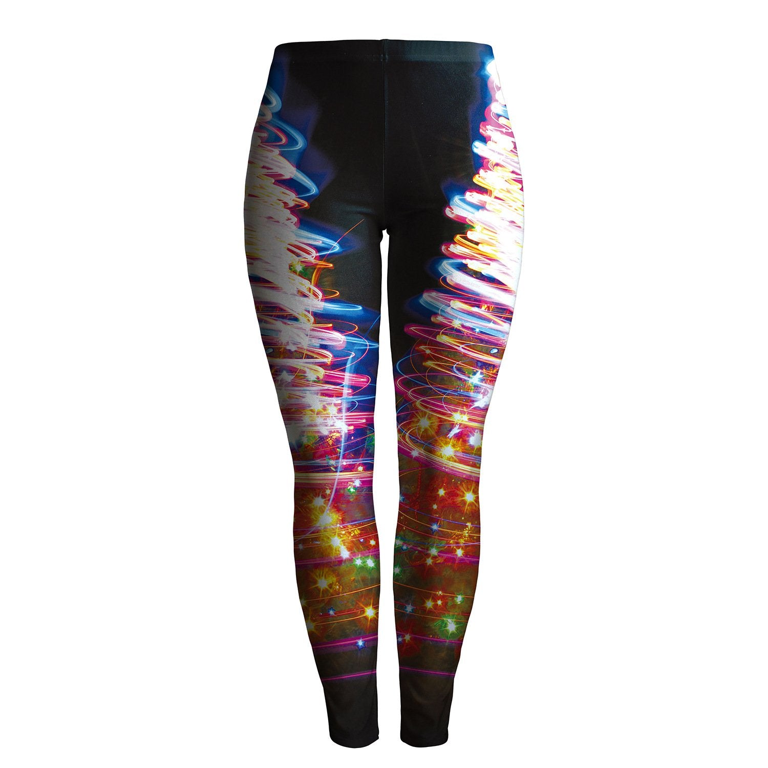 Mid Waist Colorful Print Women Skinny Christmas Party Leggings